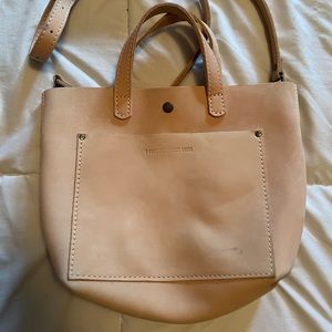 Portland Leather Light Pink Crossbody Suede bag
